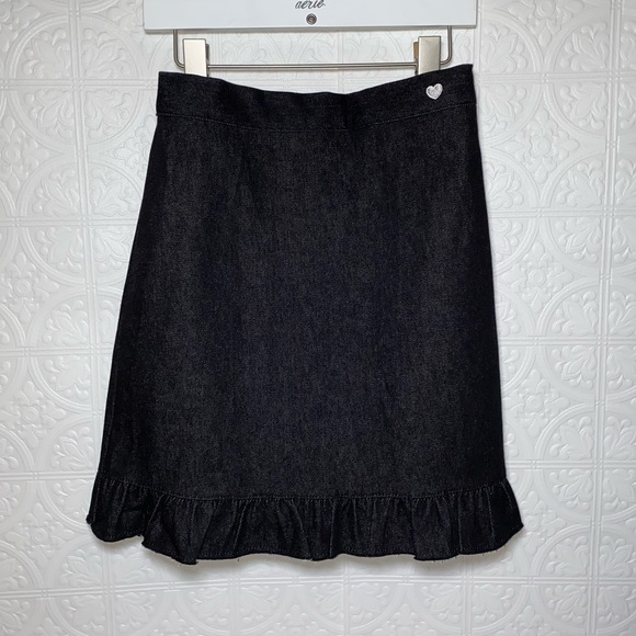 EUC Dear Stalker Mini Skirt with Ruffled Hem & Embroidered Heart - Picture 1 of 7